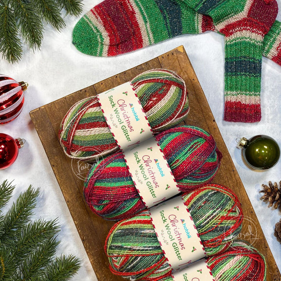 Christmas Sock Wool Glitter (Édition limitée) - Hobbii
9