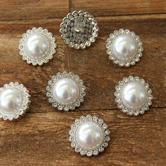 Boutons perles avec pierre - 21 mm - 4 pièces - Go Handmade
3