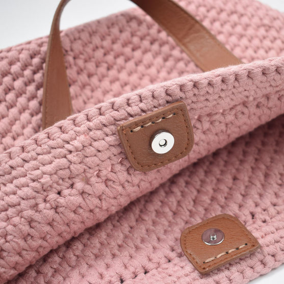 Ribbon Shopper avec Fond en Cuir
2