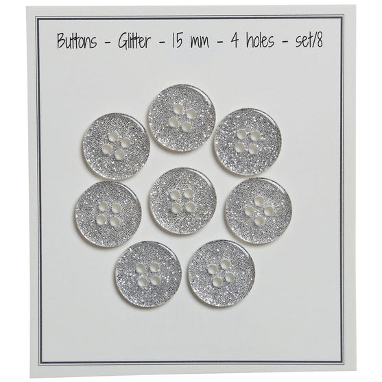 Boutons Glitter - Argent - Plusieurs Tailles - Go Handmade
6