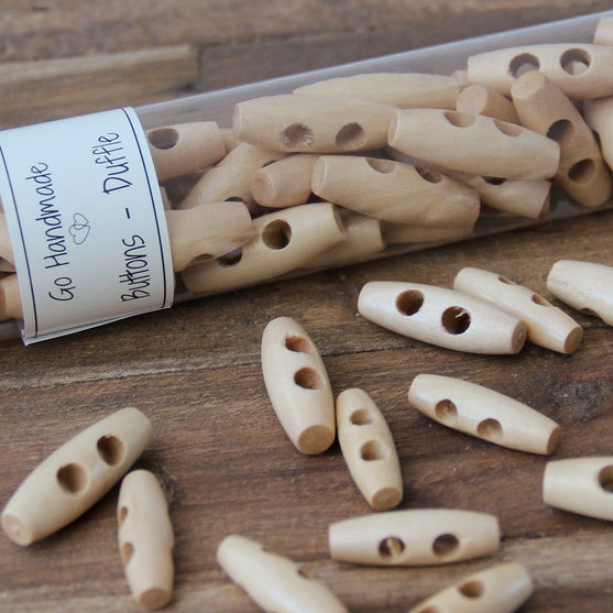 Boutons en bois allongés - 35 mm - Go Handmade
2