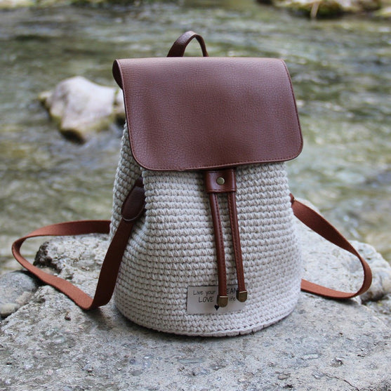 Rabat de sac avec bouton magnétique - Brun/Bronze - Go Handmade
2
