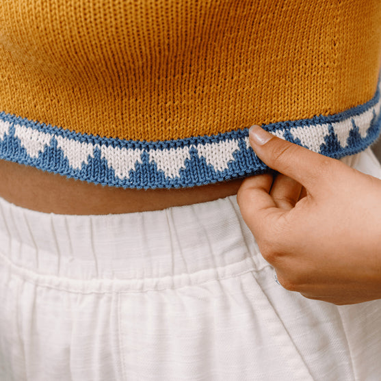 Bevelled Tank - Haut Intarsia Sans Manche
3