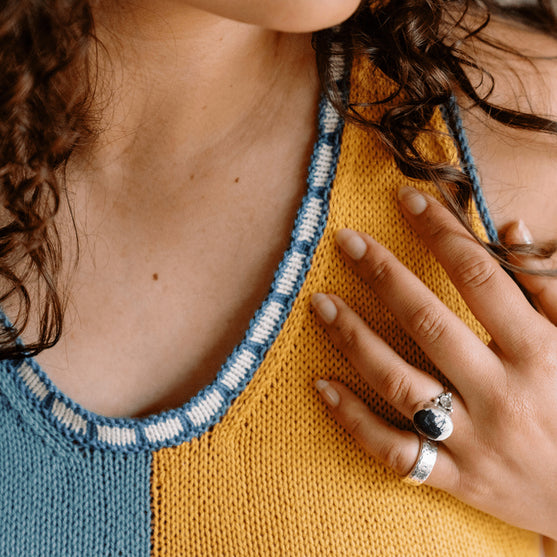 Bevelled Tank - Haut Intarsia Sans Manche
6
