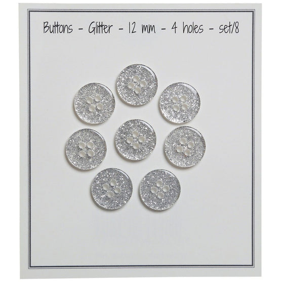 Boutons Glitter - Argent - Plusieurs Tailles - Go Handmade
11