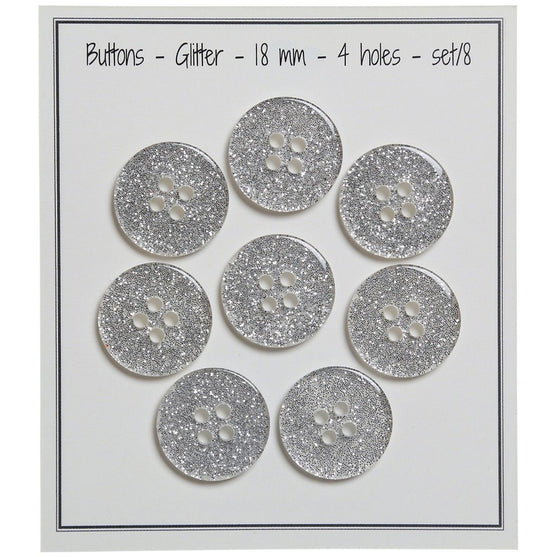 Boutons Glitter - Argent - Plusieurs Tailles - Go Handmade
12