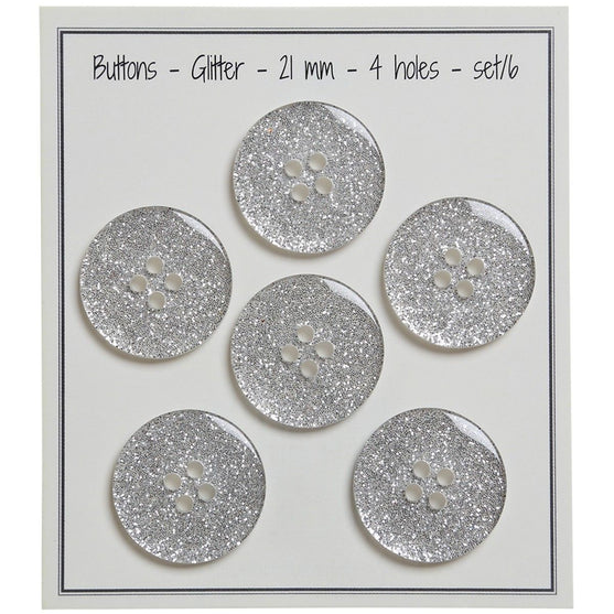 Boutons Glitter - Argent - Plusieurs Tailles - Go Handmade
13