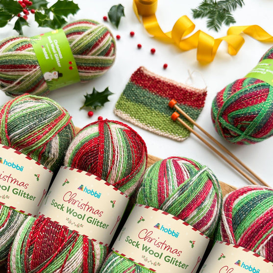 Christmas Sock Wool Glitter (Édition limitée) - Hobbii
6