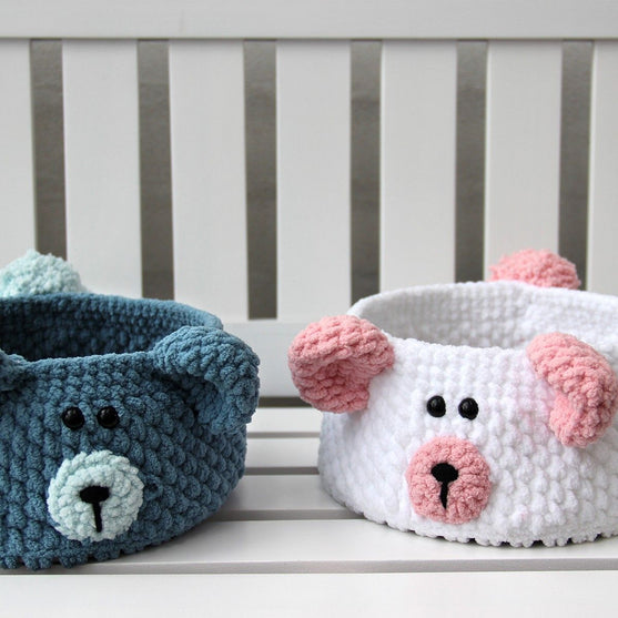 Teddy Basket avec fond en cuir PU
5