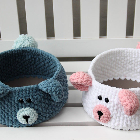 Teddy Basket avec fond en cuir PU
6