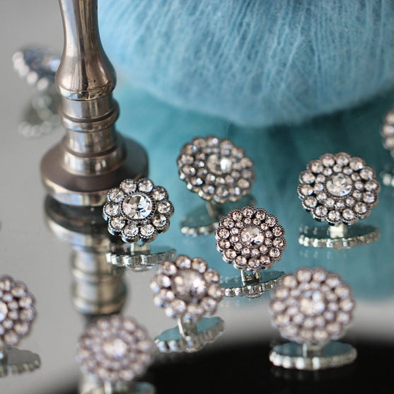Boutons Bling - Grosses Pierres - Argent - 4 pcs. - Go Handmade
4