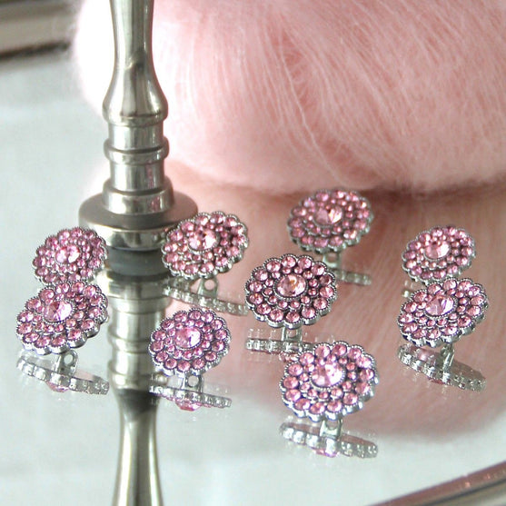 Boutons Bling - Petites Pierres - Rose- 4 pcs. - Go Handmade
5