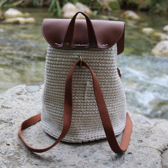 Rabat de sac avec bouton magnétique - Brun/Bronze - Go Handmade
3
