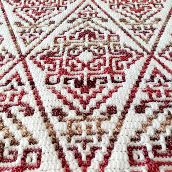 Aztecana - Couverture Crochet Mosaïque
6