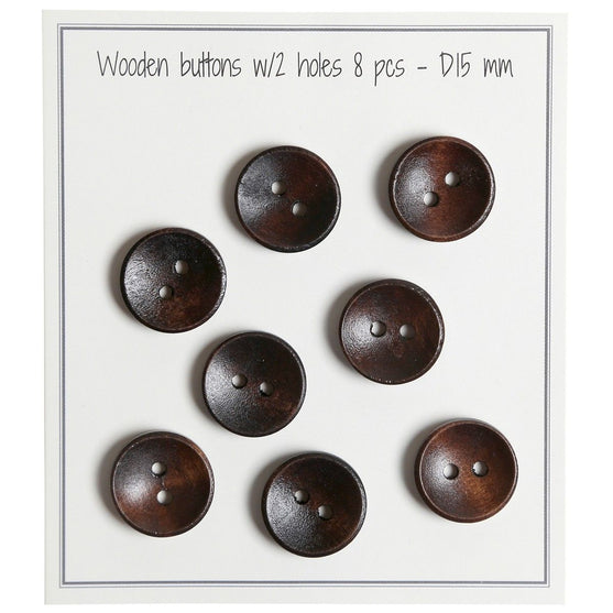 Boutons en bois profonds - Foncés - 8 pièces - Go Handmade
2