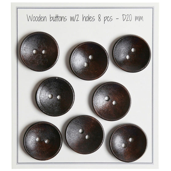 Boutons en bois profonds - Foncés - 8 pièces - Go Handmade
4