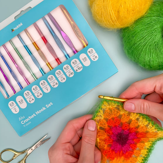 Ensemble de crochets en aluminium - 11 tailles différentes - Hobbii
3