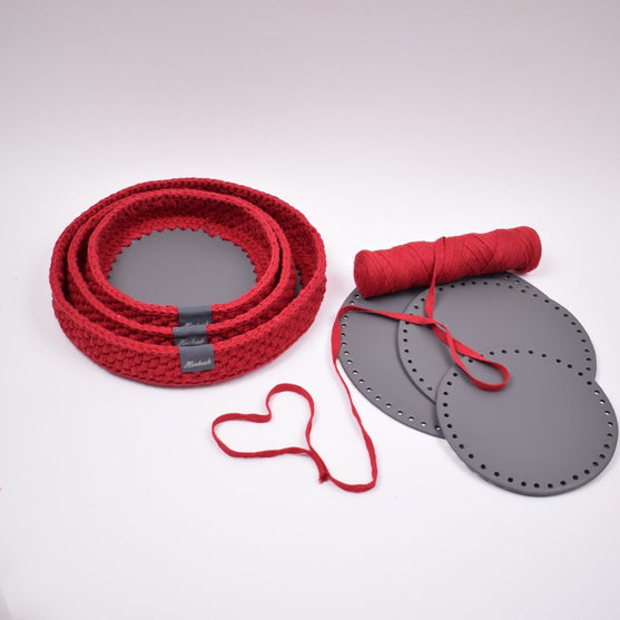 Corbeille décorative avec fond en cuir rond - Noël
2