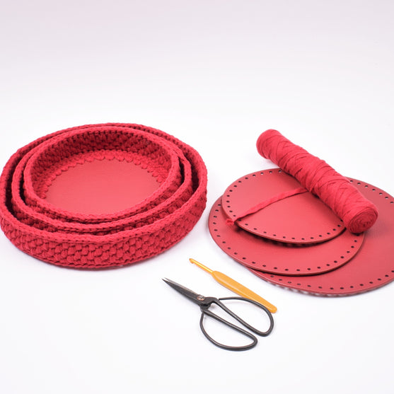 Corbeille décorative avec fond en cuir rond - Noël
8