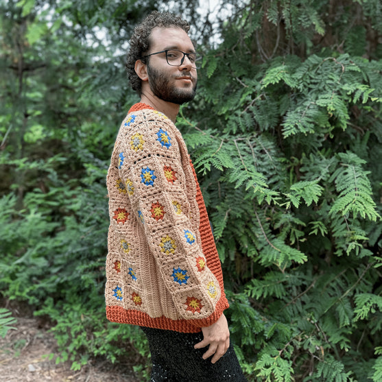 Floral Fusion - Cardigan pour homme
2