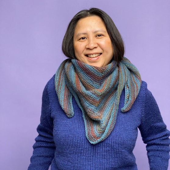 Jasmin - Châle au crochet tunisien
5