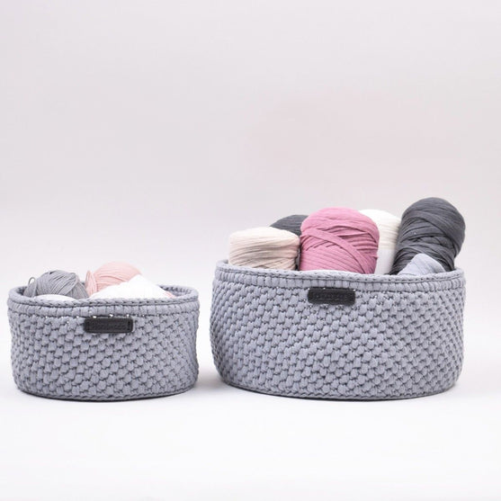 Panier Ribbon avec fond en cuir rond- classique
2