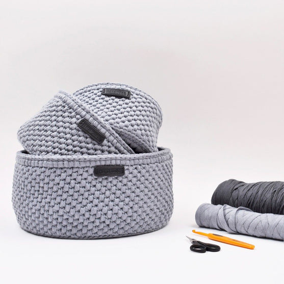 Panier Ribbon avec fond en cuir rond- classique
3