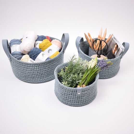 MyRoom – Corbeilles rondes avec fond en cuir
2