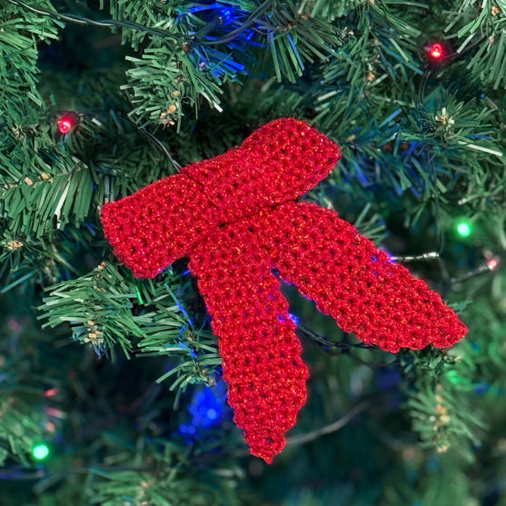 Nœud de papillon crocheté - Décoration de Noël
5