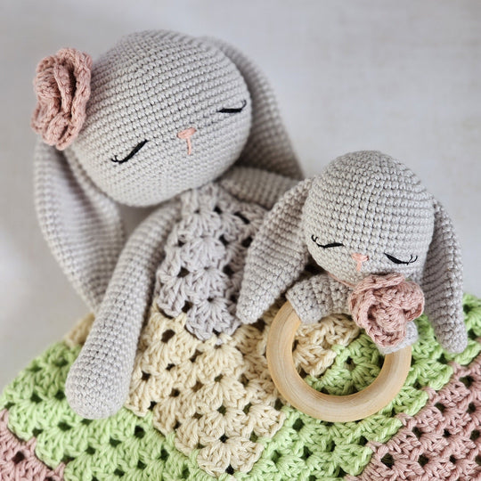 Retro Bunny Love - Hochet et Doudou