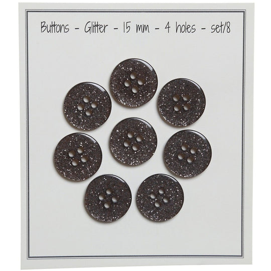Boutons Glitter - Noir - Plusieurs Tailles - Go Handmade