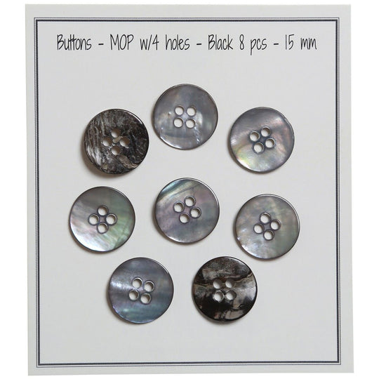 Boutons de nacre - Noir - Go Handmade