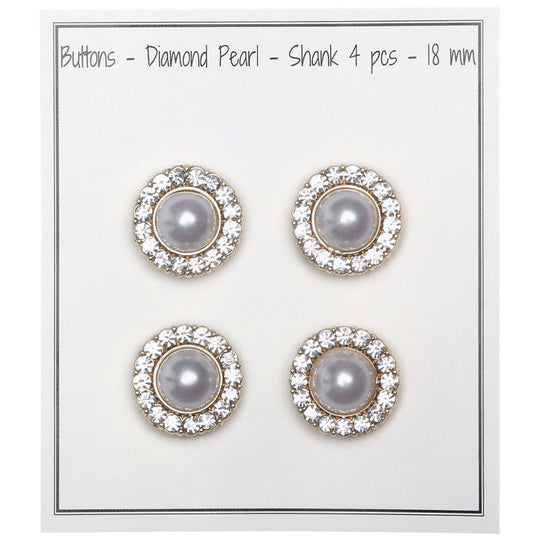 Boutons Perle avec Pierre - Doré - Plusieurs Tailles - Go Handmade