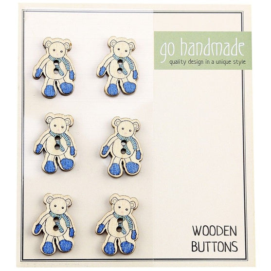 

Boutons en bois - Luis la Souris - 6 pièces, 20 mm - Go Handmade
1