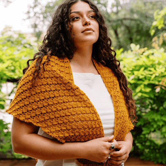 

Grisaille - Châle Triangulaire Ajouré - Kit crochet
1