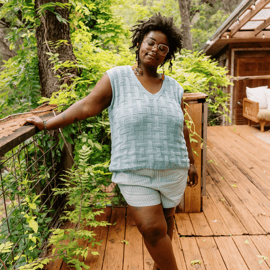 

Calme Top - Haut Basketweave Sans Manche
1