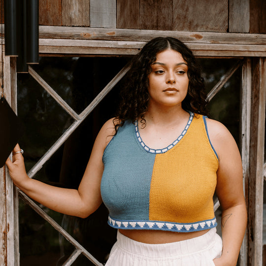 Bevelled Tank - Haut Intarsia Sans Manche