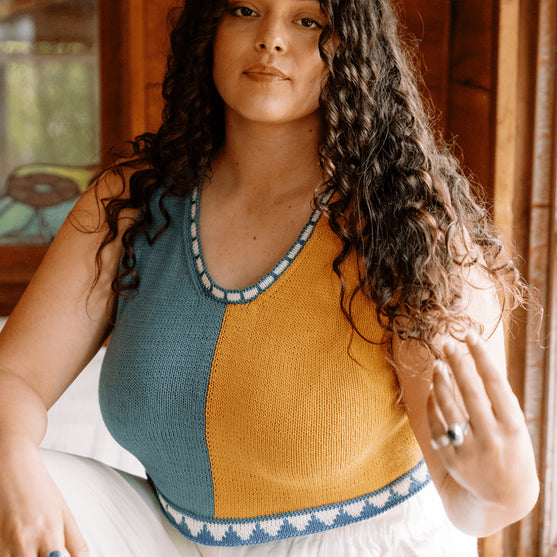 

Bevelled Tank - Haut Intarsia Sans Manche
5