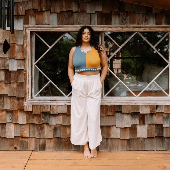 

Bevelled Tank - Haut Intarsia Sans Manche
8