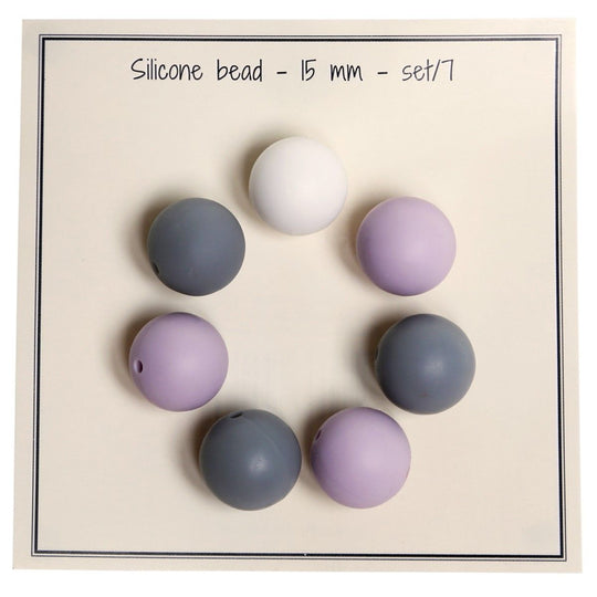 Perles en silicone. 7 pièces. 15mm - Go Handmade