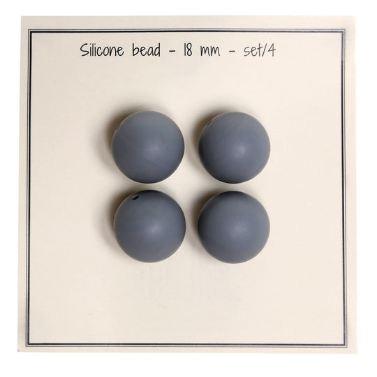 Perles en silicone  - diamètre 18mm - 4 pièces - Go Handmade