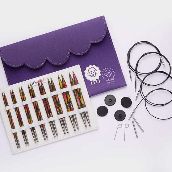 

Jeu d'aiguilles circulaires interchangeables Symfonie Deluxe - KnitPro
1