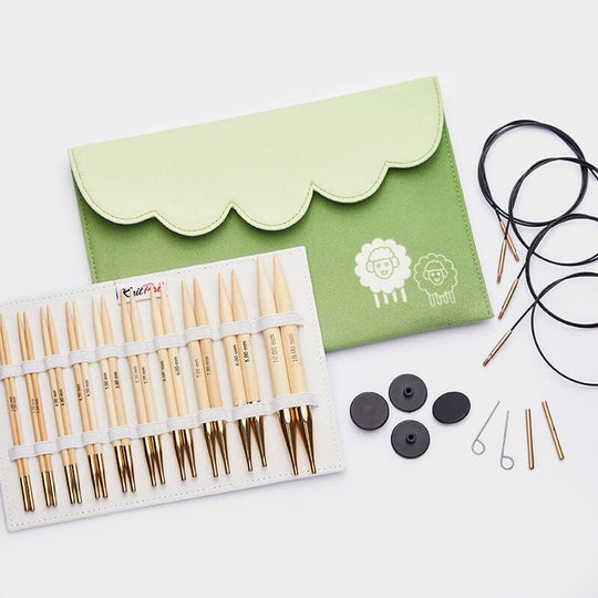 Set d'aiguilles circulaires interchangeables Bamboo Deluxe - KnitPro