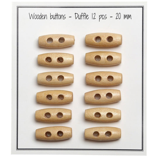 Boutons en bois allongés Mini - 20 mm - Go Handmade