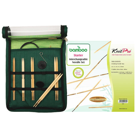 Set aiguilles circulaires interchangeables Bamboo - Débutant - KnitPro