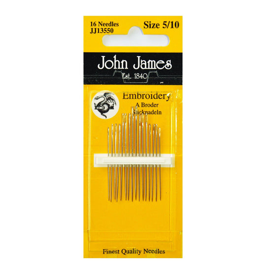 Taille des aiguilles à broder 5/10 - John James