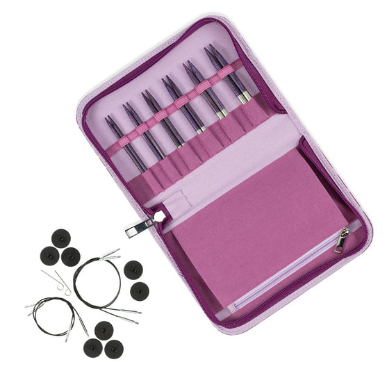 

Set d'aiguilles circulaires courtes interchangeables Betula Essential - Mulberry - Hobbii
1