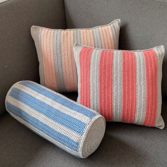 Coussin Rayé en Coton –  Cylindre