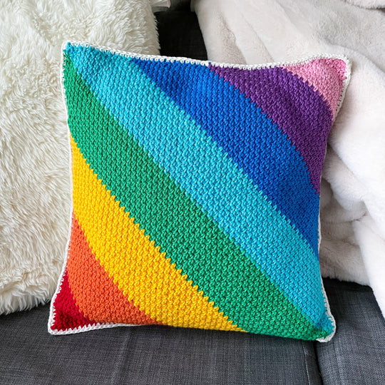 Woven Rainbow Coussin