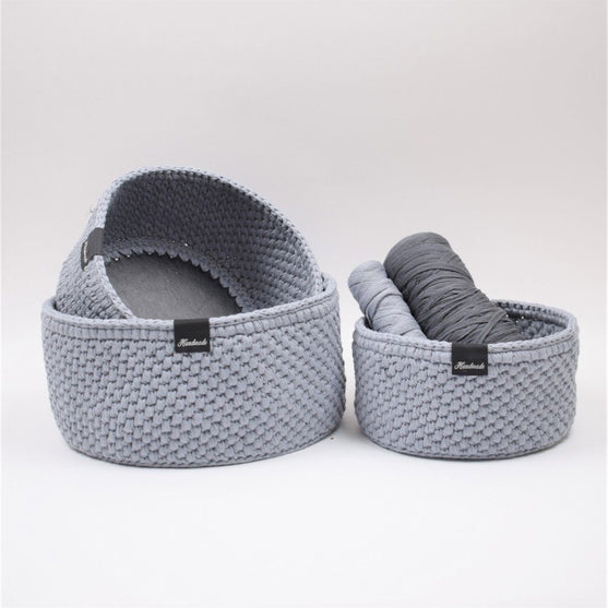 

Panier Ribbon avec fond en cuir rond- classique
1